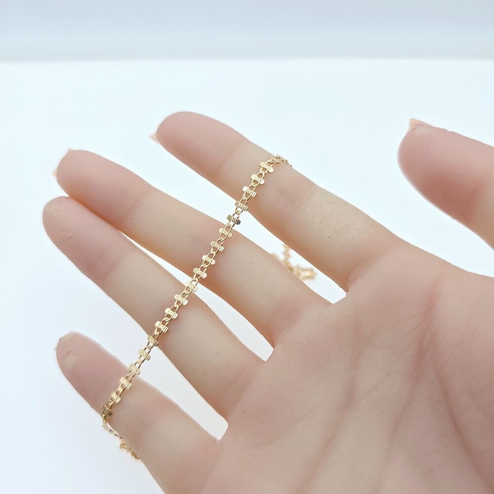 Rose Gold Plated Brass Necklace with Elegant Pattern – 17.7 Inches, XPNL0024 - Picture 12 of 12